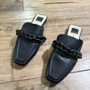 Dolce Vita Givony Black Braided Slip On Flat Loafers Size 10
